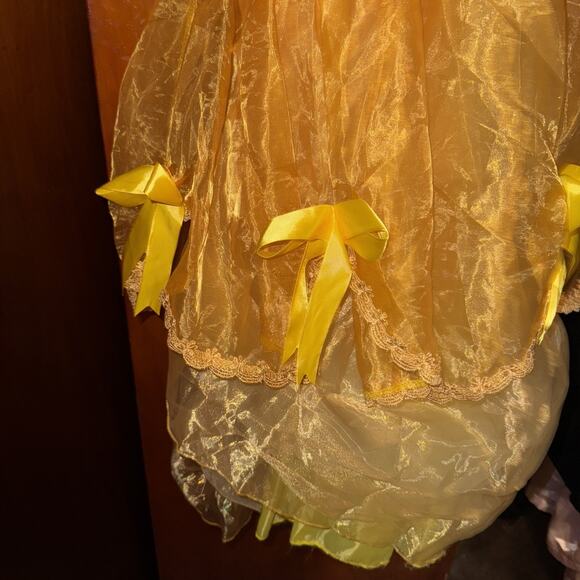NNJXD Halloween Girl Gold PRINCESS DRESS Party Costume Fancy Dress 150 Size 12 - Picture 3 of 9